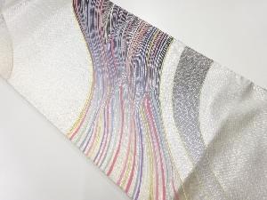 リサイクル　線描き模様織出し袋帯